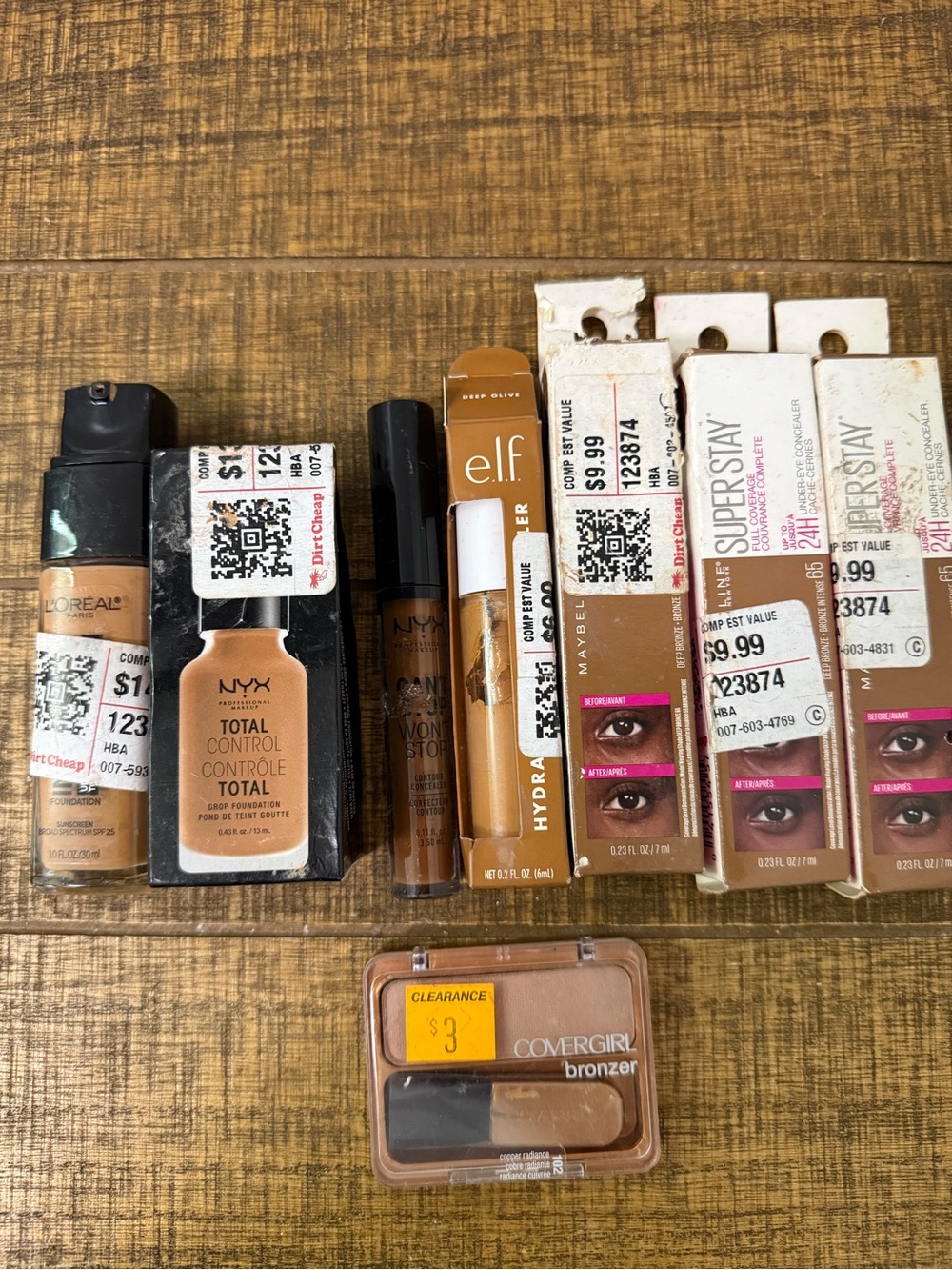 NYX Total Control Drop Foundation & Mixed Makeup Lot - Beige/Tan/Bronze Shades